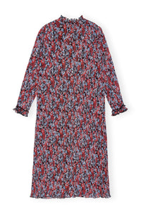 Robe midi en georgette plissée - High Risk Red
