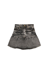 Jupe courte délavé en denim - Black Washed