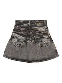 Jupe courte délavé en denim - Black Washed