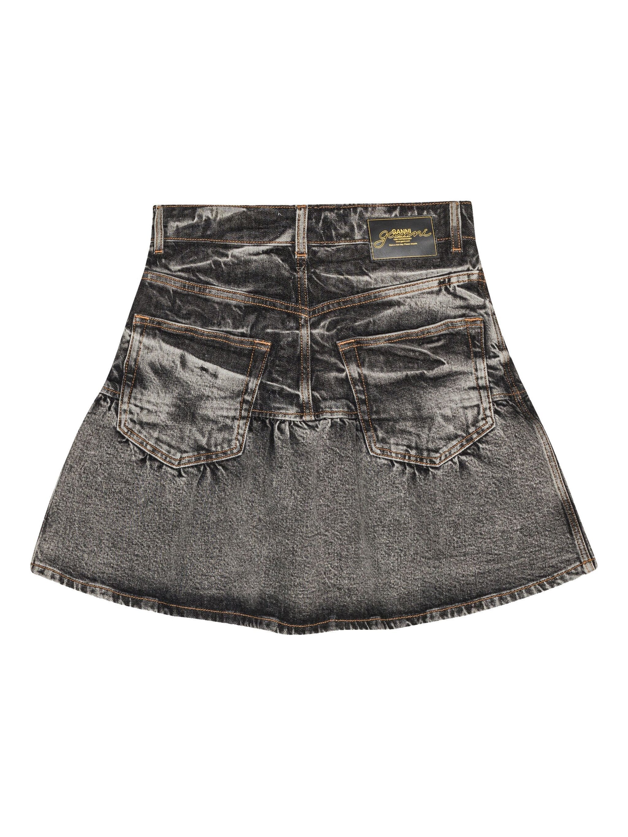 Jupe courte délavé en denim - Black Washed