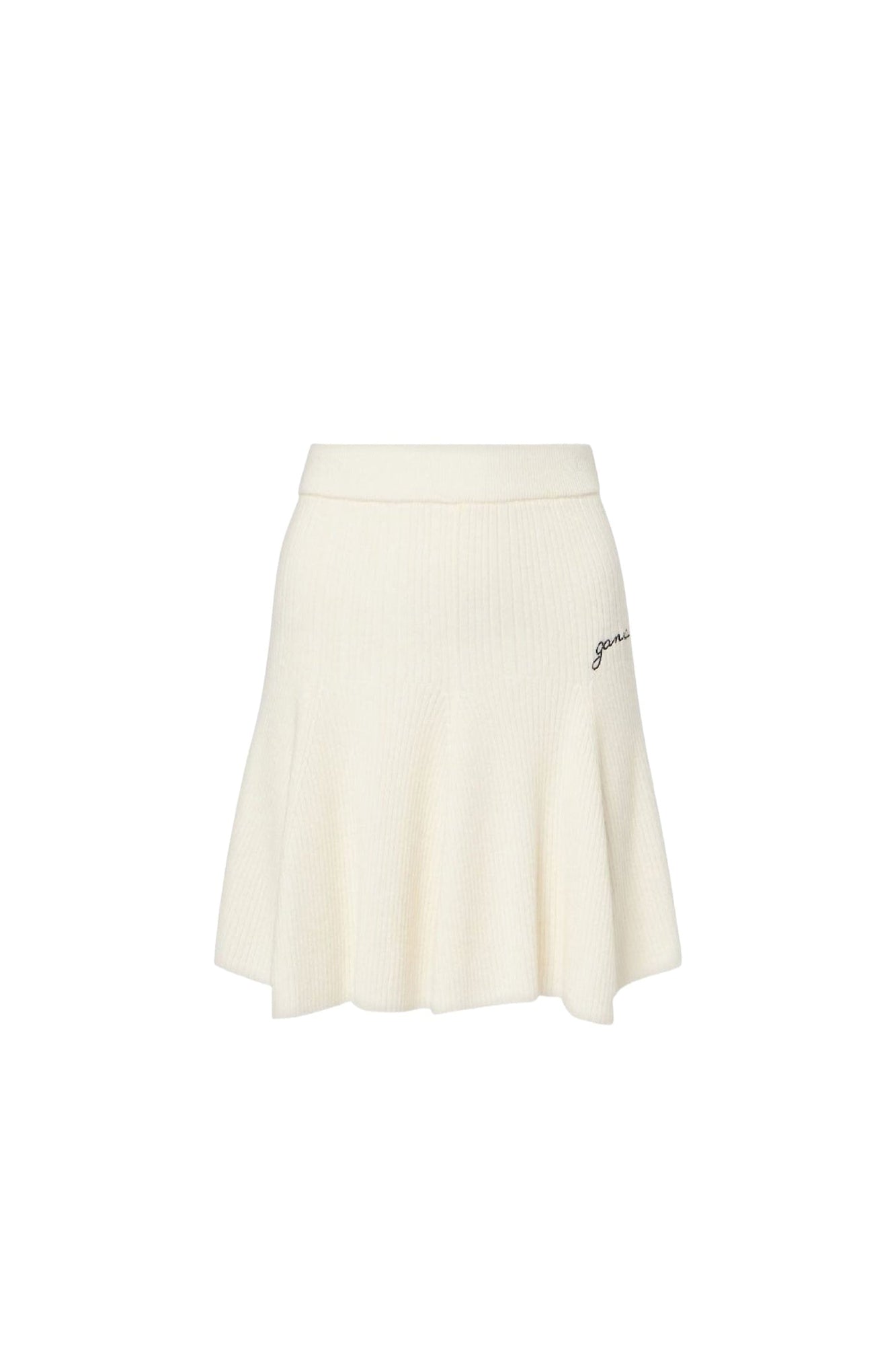 Short skirt in wool and cashmere - Egret