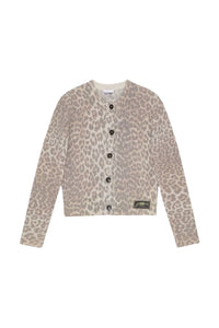 Cardigan à imprimé animal en laine - Leopard