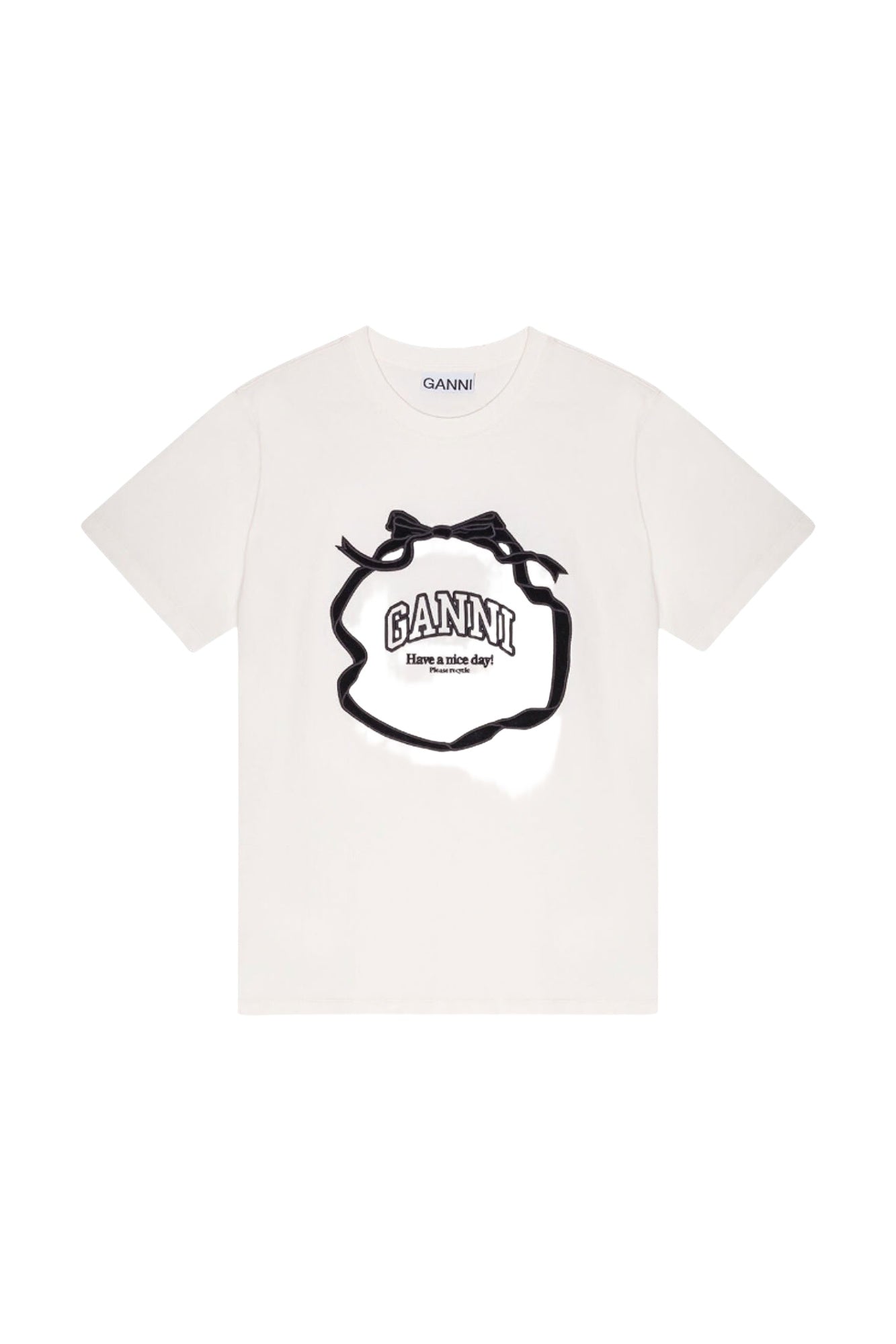 T-shirt décontracté avec nœud - Egret