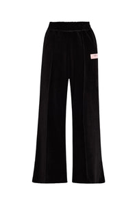 Thick velvet trousers - Black