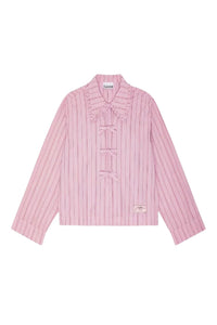Chemise de pyjama à rayures en coton - Lilac Sachet