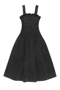 Robe corset délavé en coton - Black