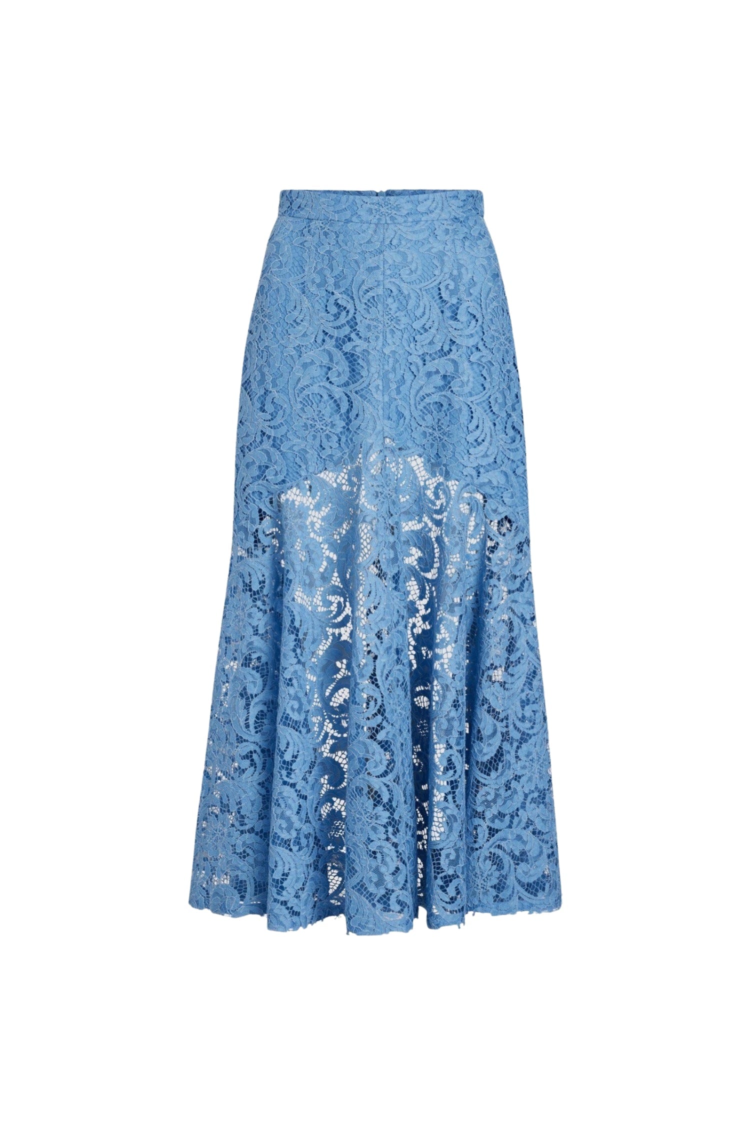 Airy Blue / Jupe midi sirène en dentelle de coton bio