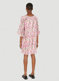Robe courte à volants en georgette plissée - Sugar Plum