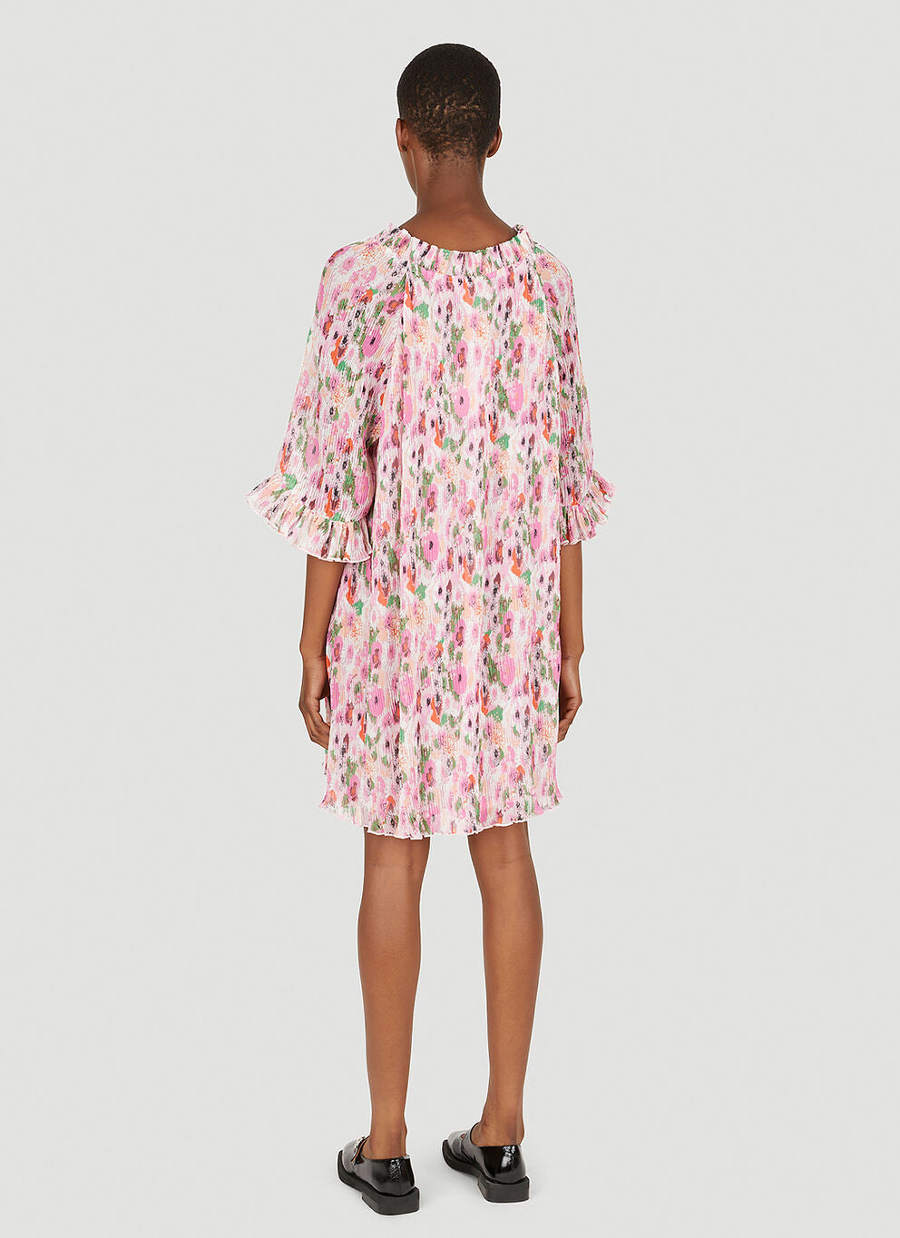 Robe courte à volants en georgette plissée - Sugar Plum