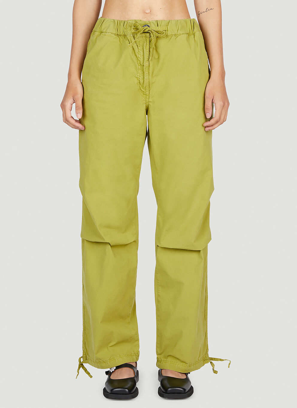 Pantalon à cordon en toile - Spinach Green