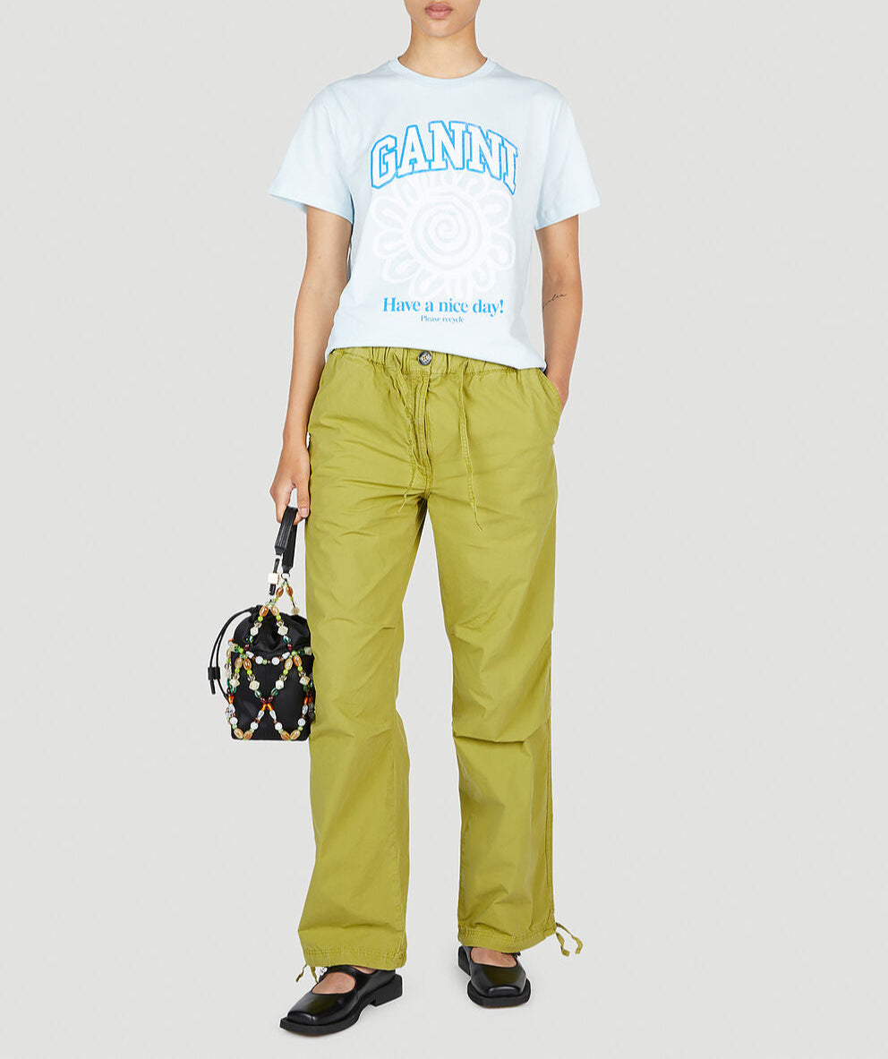 Pantalon à cordon en toile - Spinach Green