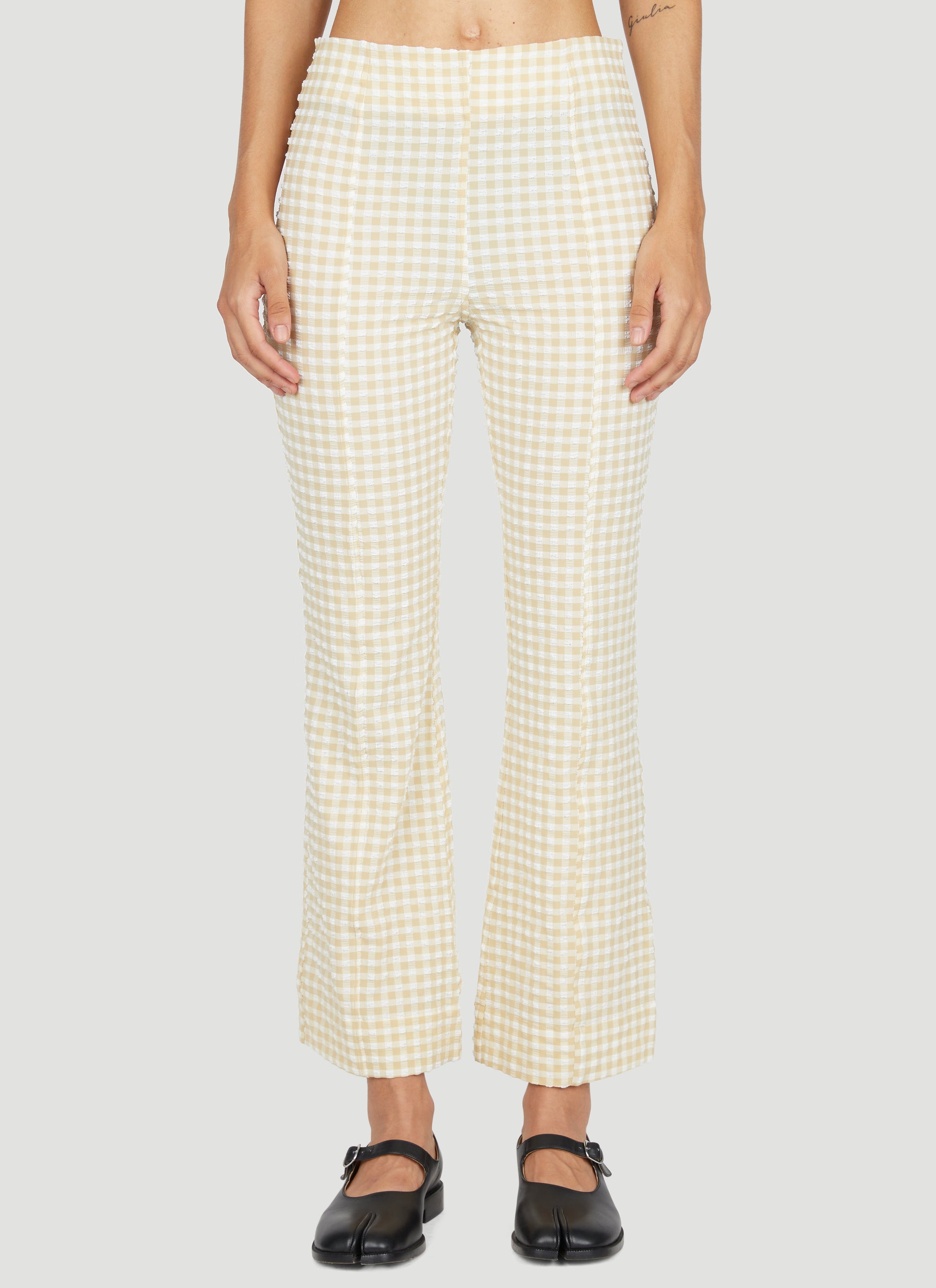 Pantalon court texturé en tissu - Pale Khaki
