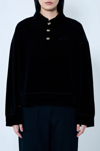 Polo en velours - Black