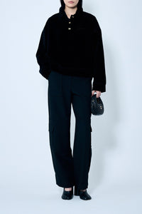 Polo en velours - Black