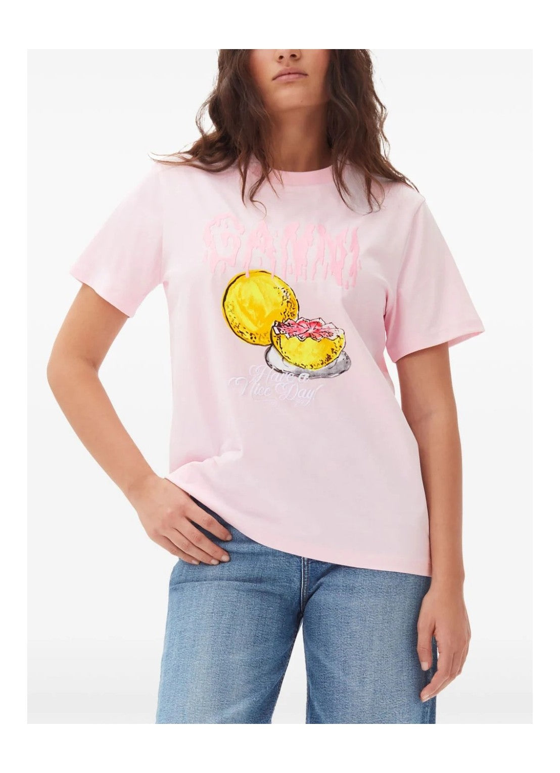 T-shirt à imprimé pamplemousse - Chalk Pink