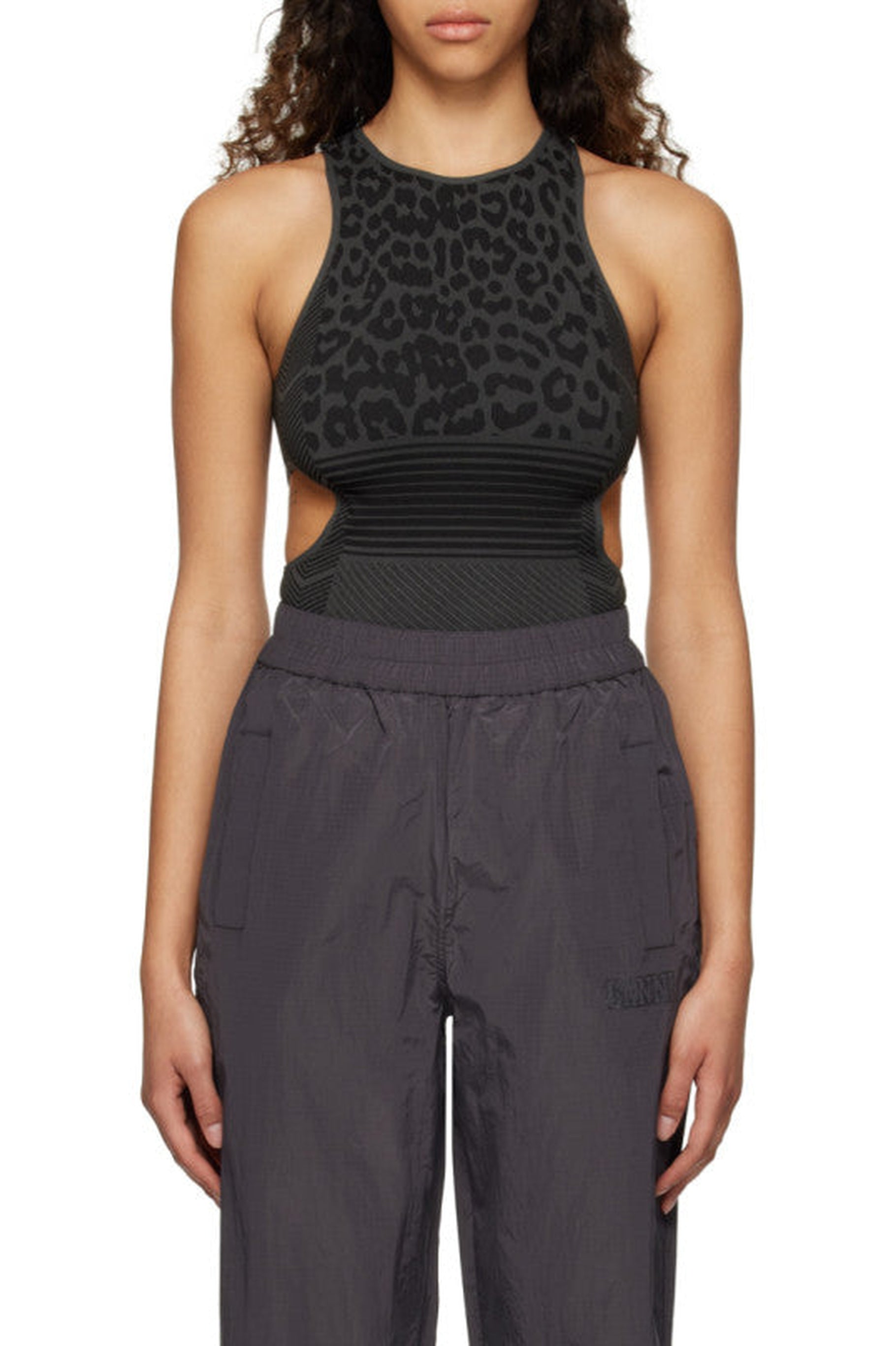 Débardeur jacquard sans couture - Black