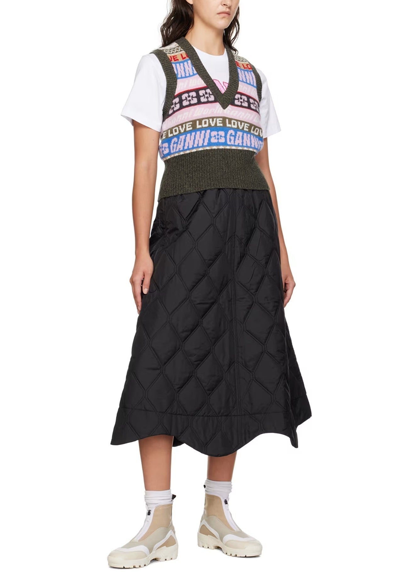 Long tulle skirt - Black