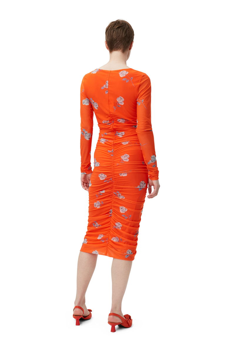 Robe midi froncée en maille - Orangeade