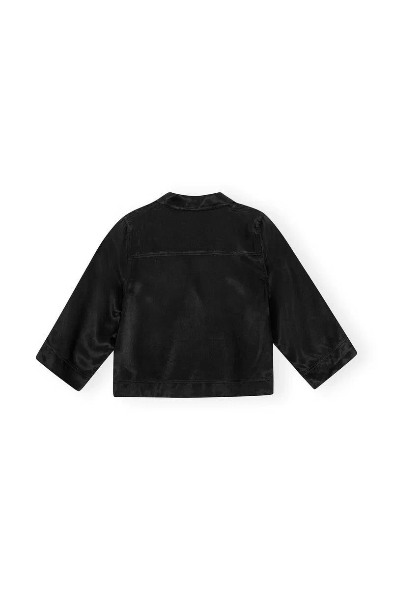 Chemisier court en satin - Black