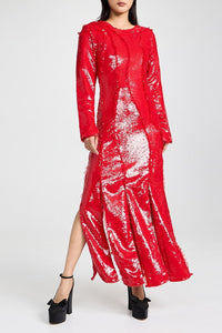 Robe longue en sequins - Fiery Red