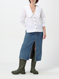 Chemise à col V avec volants - Bright White
