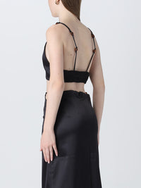 Brassière à fines bretelles en satin - Black