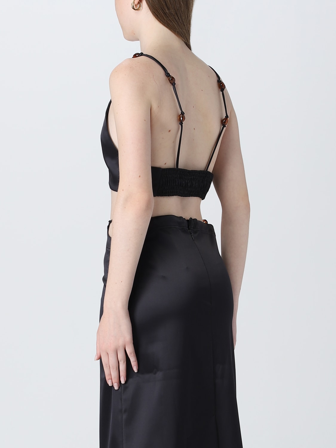 Brassière à fines bretelles en satin - Black