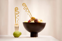 Grand bol anneau Alhambra en bois - Marron & Or