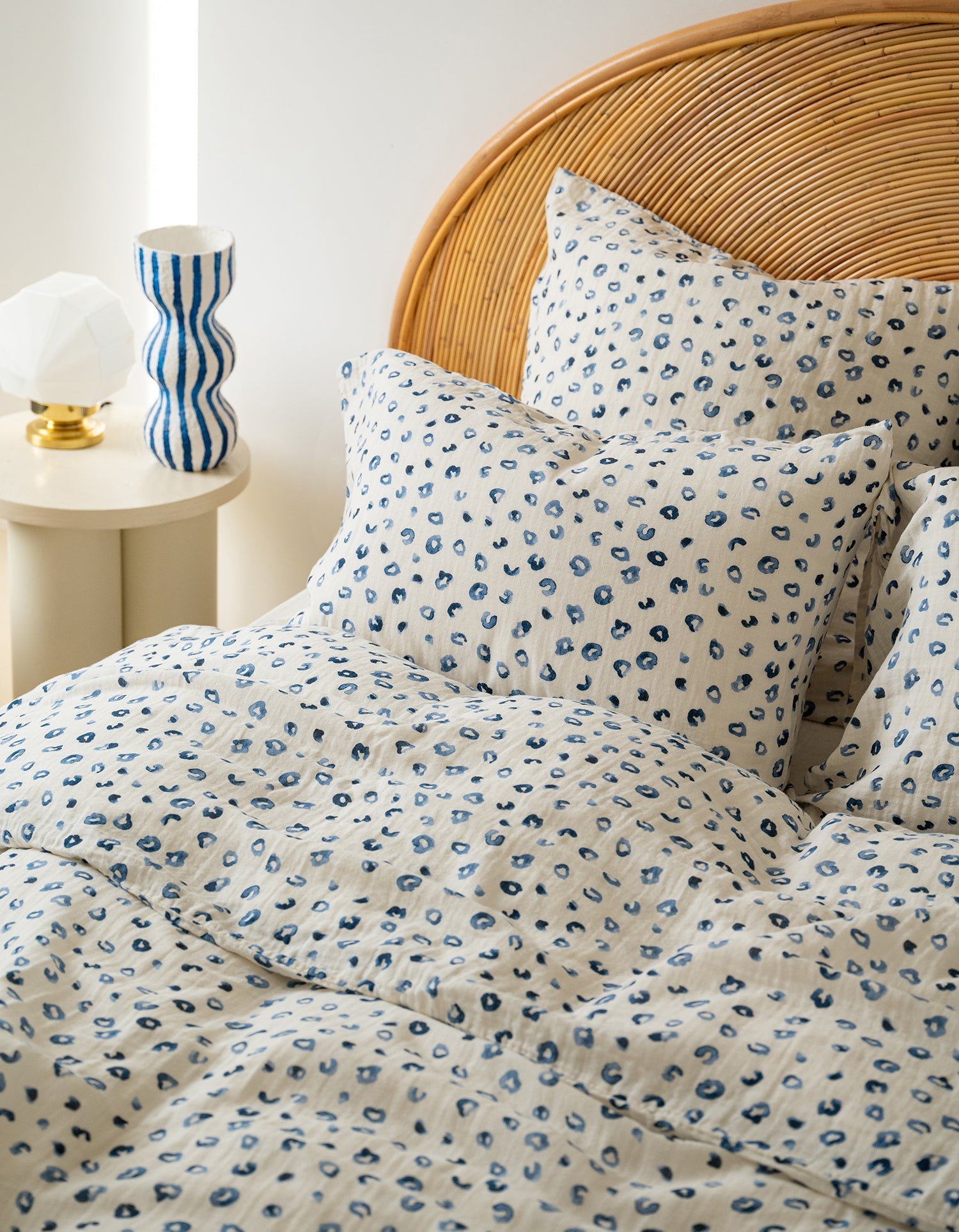 Housse de couette en gaze de coton double épaisseur - Blue Léo
