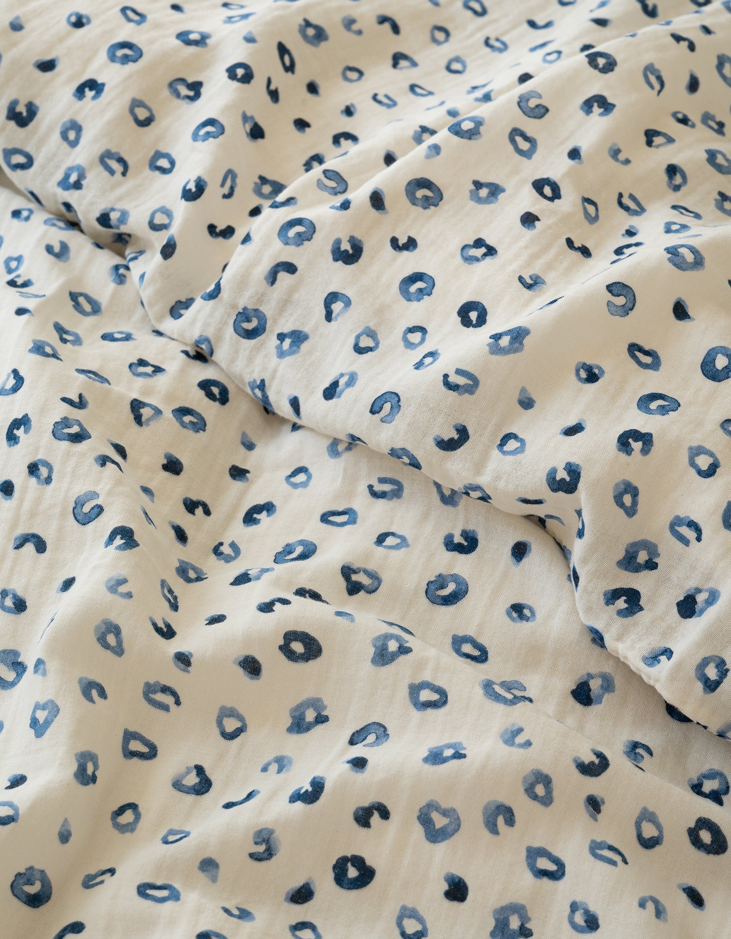 Housse de couette en gaze de coton double épaisseur - Blue Léo