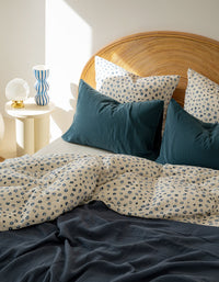 Pillowcases in double-ply cotton gauze - Blue Léo