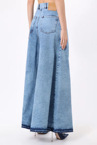 Pantalon maxi effet marbré - Blue