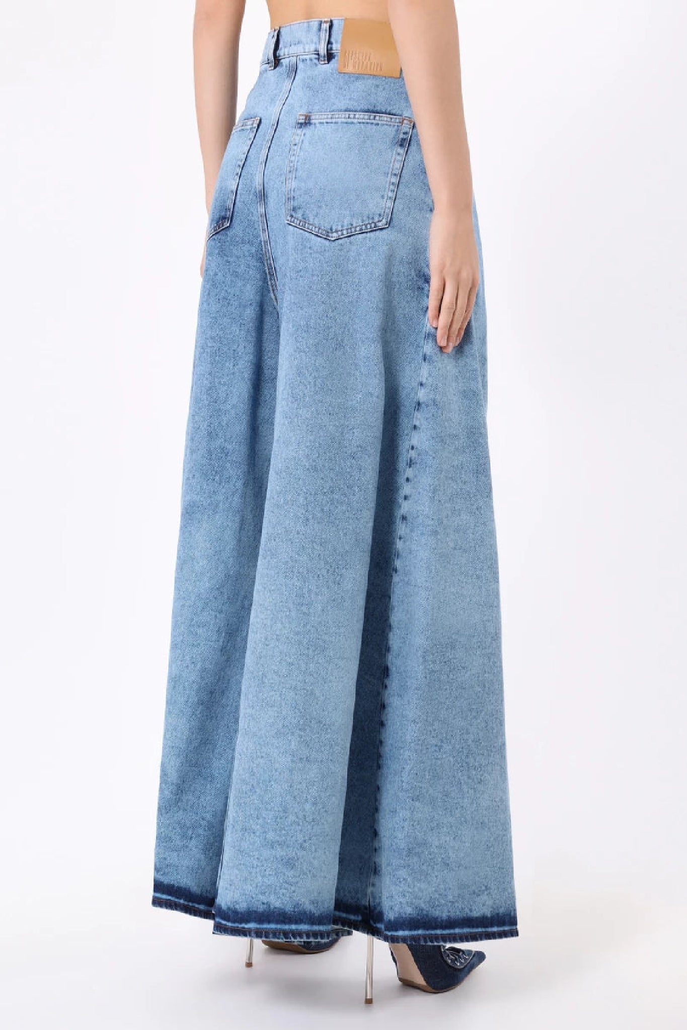 Pantalon maxi effet marbré - Blue