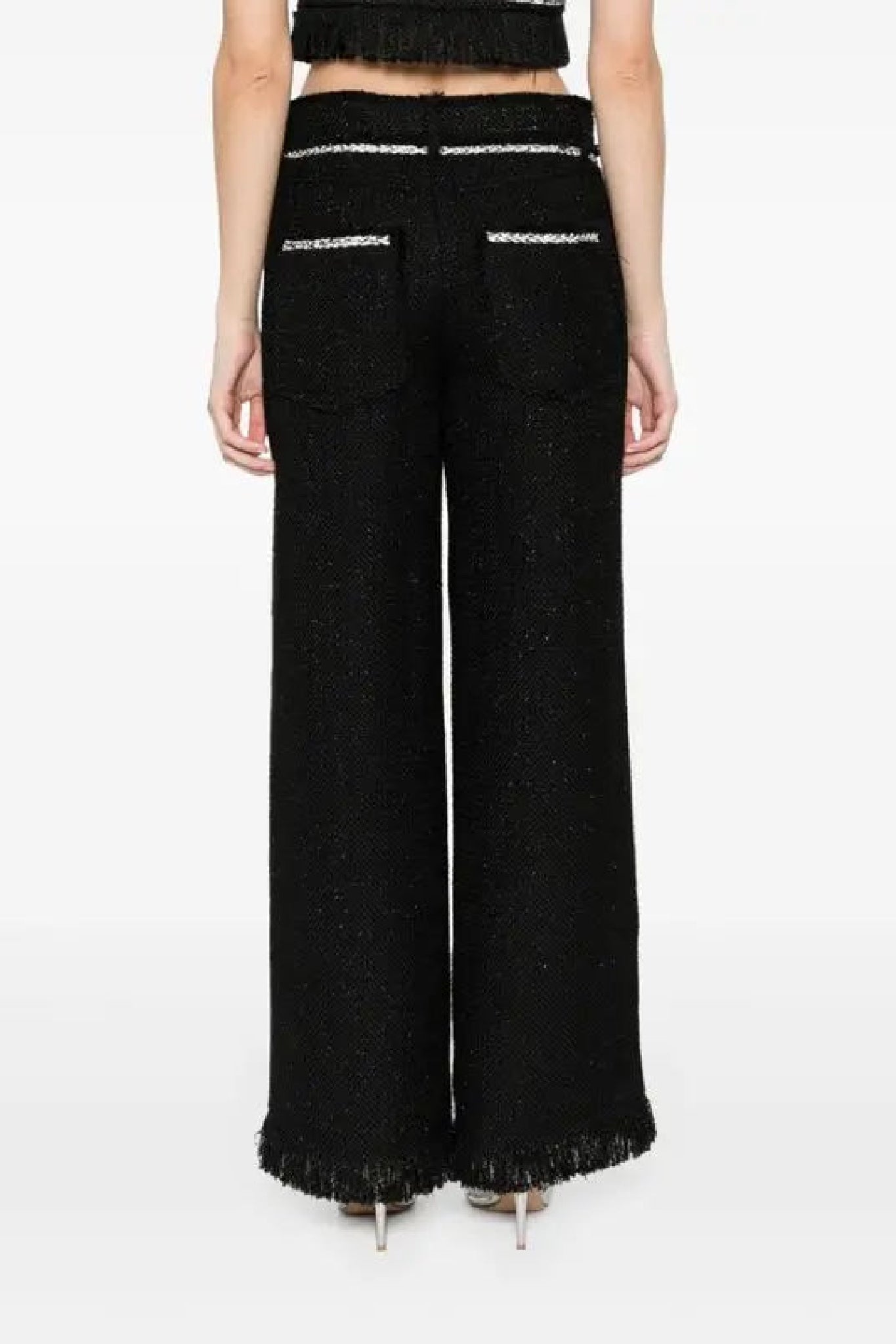 Pantalon large en maille texturée - Black