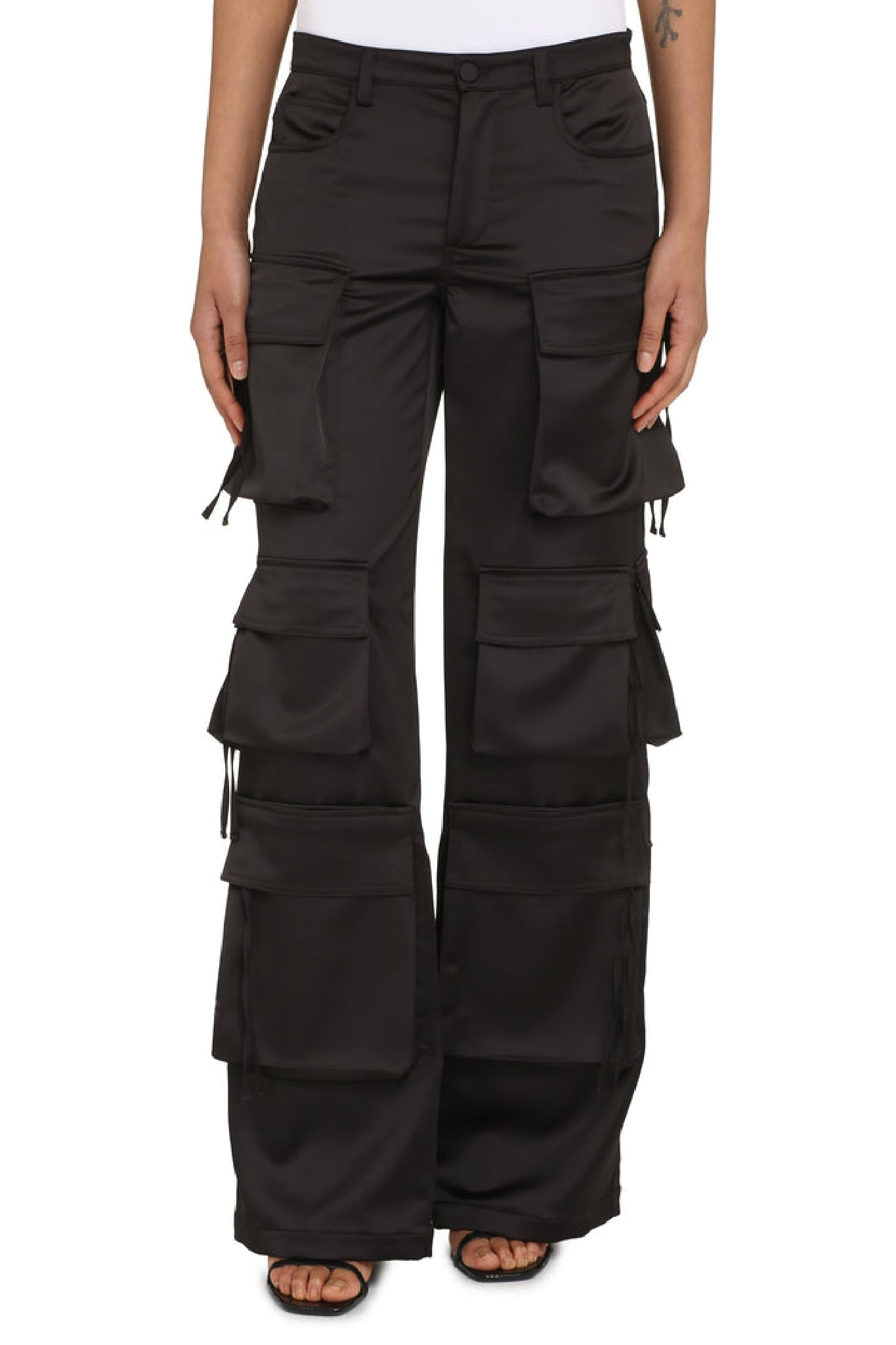 Pantalon cargo satiné - Black