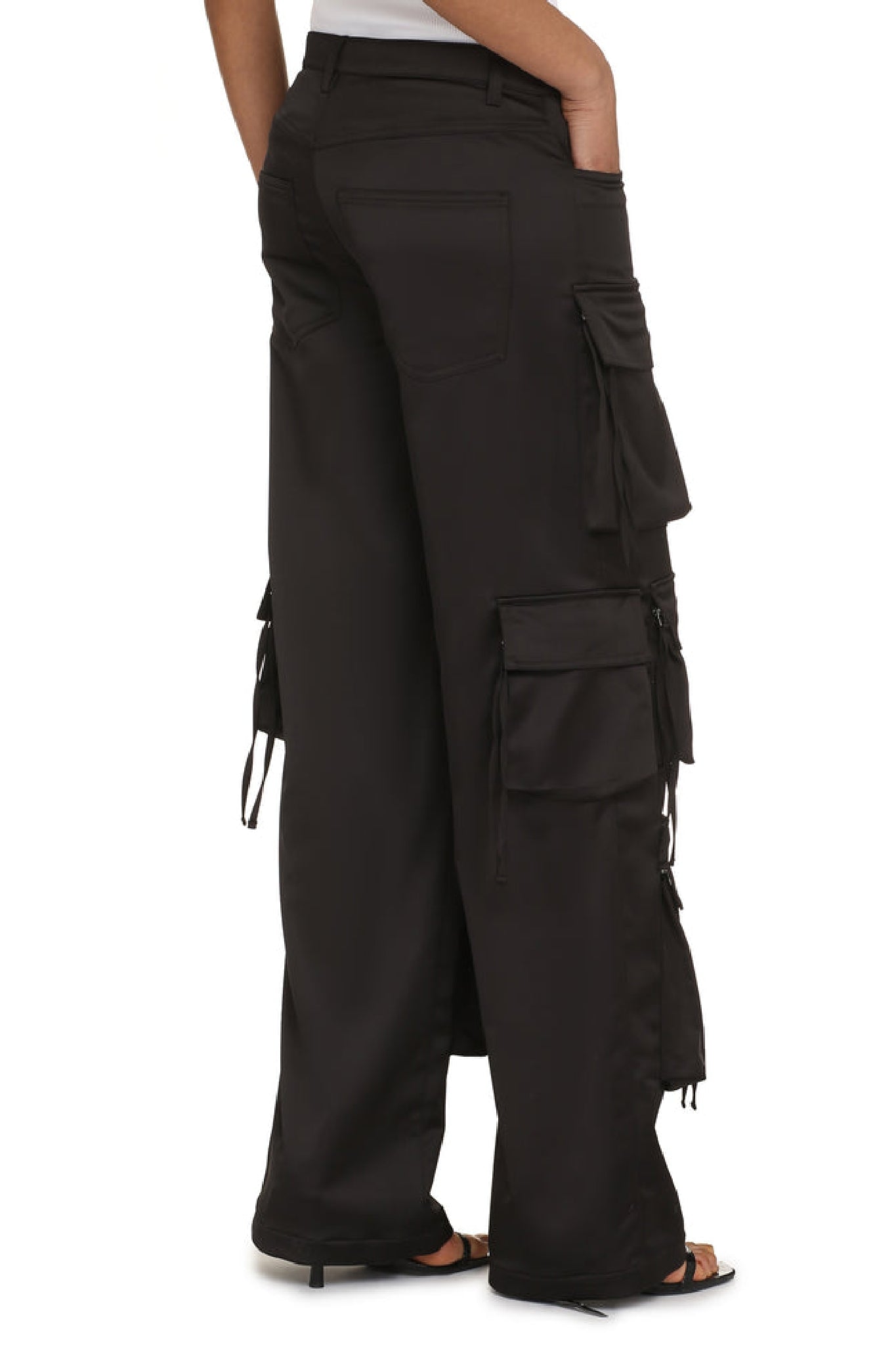 Pantalon cargo satiné - Black