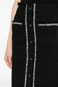 Jupe midi à finitions contrastées - Black