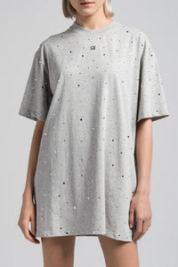 Robe t-shirt à strass - Gray