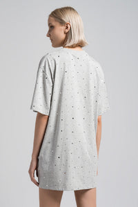 Robe t-shirt à strass - Gray