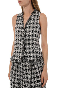 Gilet sans manches pied-de-poule - White & Black