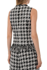 Gilet sans manches pied-de-poule - White & Black