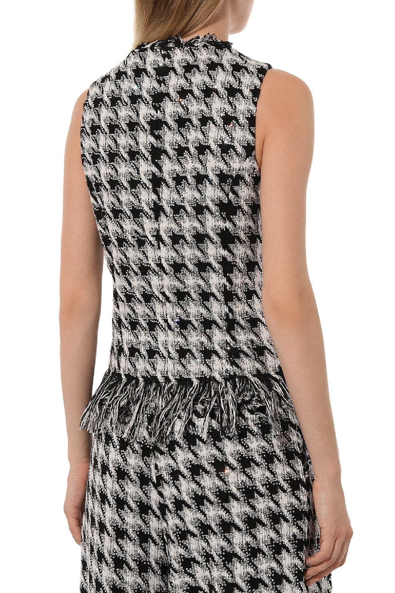 Gilet sans manches pied-de-poule - White & Black