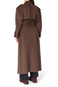 Manteau long croisé en laine - Light Brown