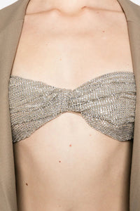 Top bandeau à cristaux - Camel