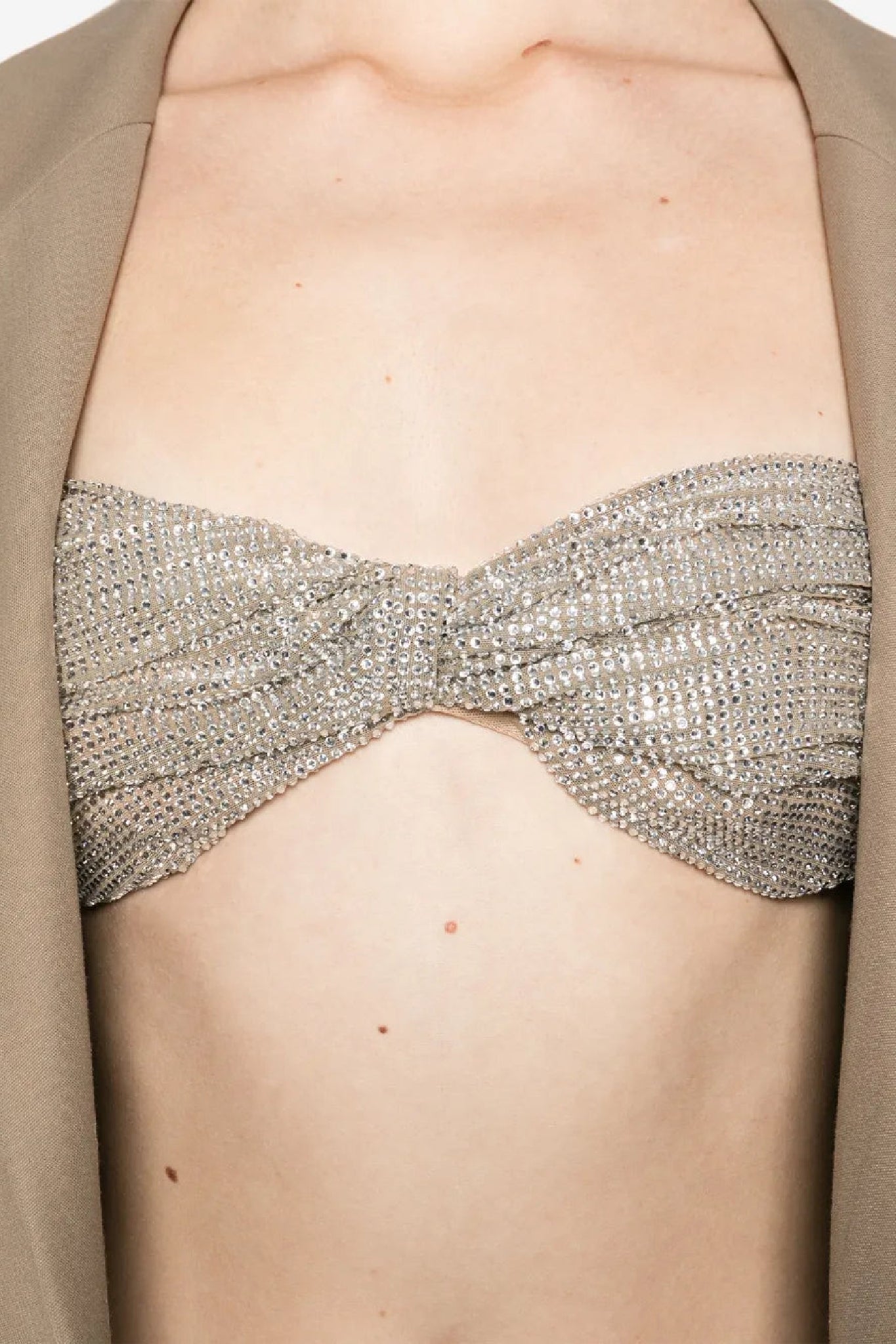 Top bandeau à cristaux - Camel