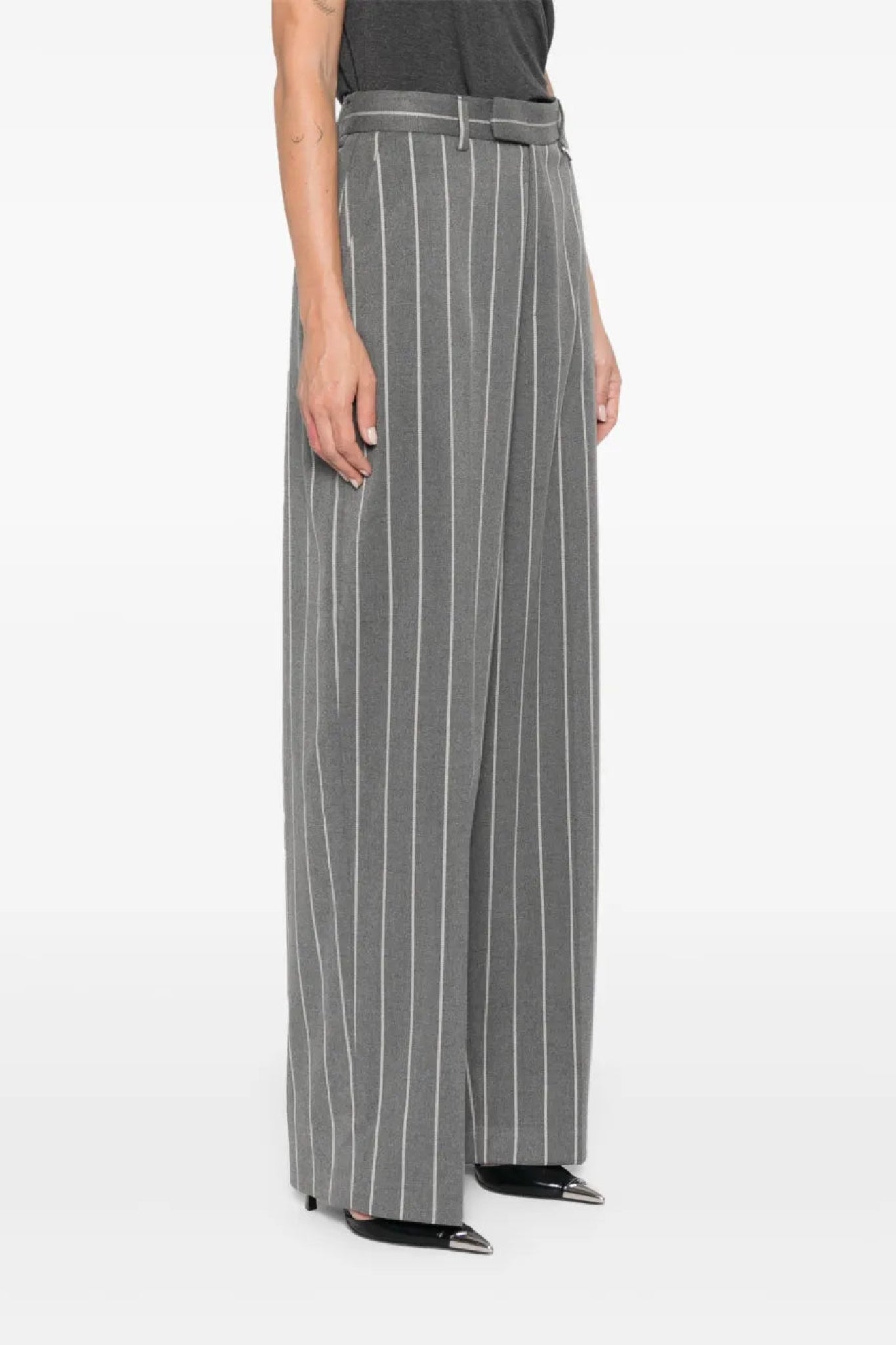 Pantalon tailleur rayé - Grey & Milk