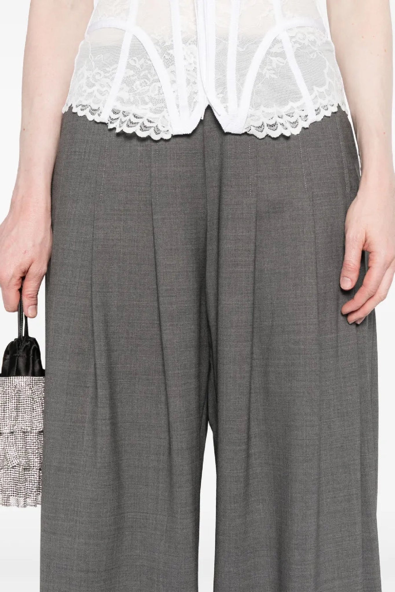 Pantalon large en laine - Grey