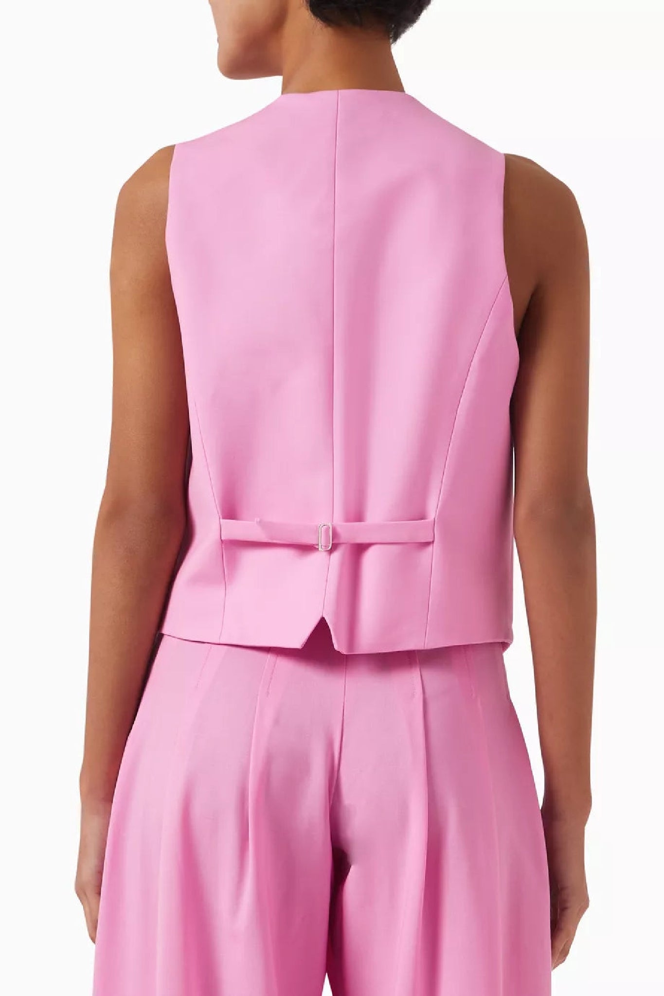 Gilet à fleur appliquée en laine - Pink