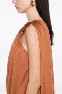 Robe mini asymétrique one-shoulder - Rust