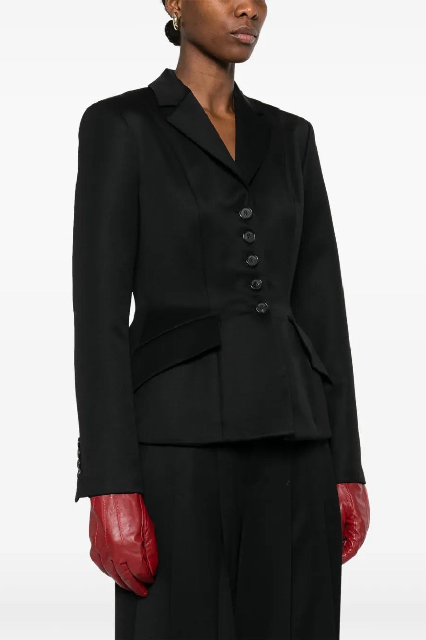 Veste ajustée en laine - Black